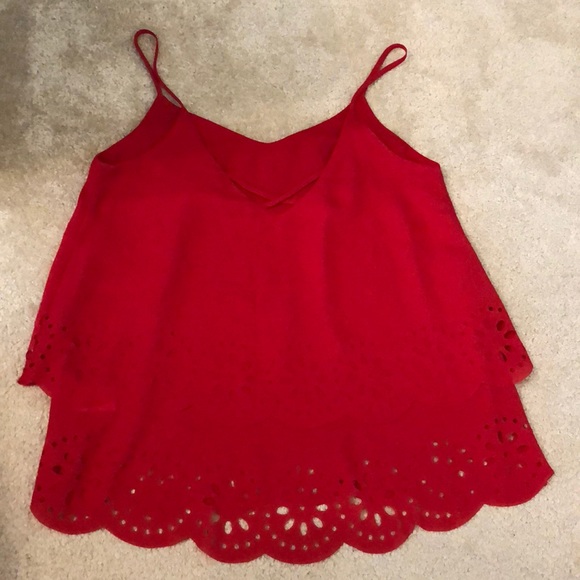 Red layered tank top - Picture 6 of 10